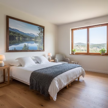 Hébergement à La Salvetat-sur-Agout près du lac de la Raviège (image générée par IA)