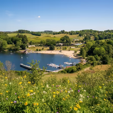 Base nautique des Boulduires au bord du lac de la Raviège